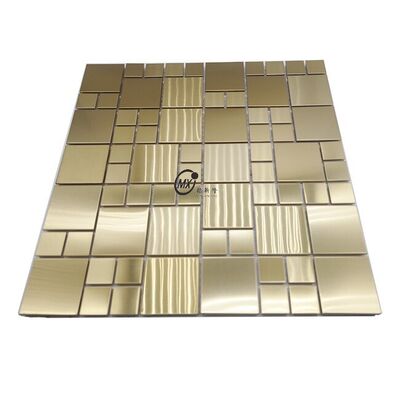 Guter Preis Fabrikpreis Neues Design Gold Metall Gebürstet Edelstahl Mosaik Wandfliese Für Hotel Bar Zimmer Online