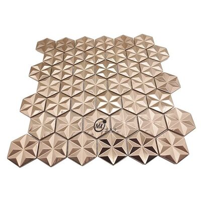 Mittelost Blau Gebürstete Oberfläche Beliebte Dekoration Rosegold und Silberfarbene Aluminium Metall Mosaikfliese