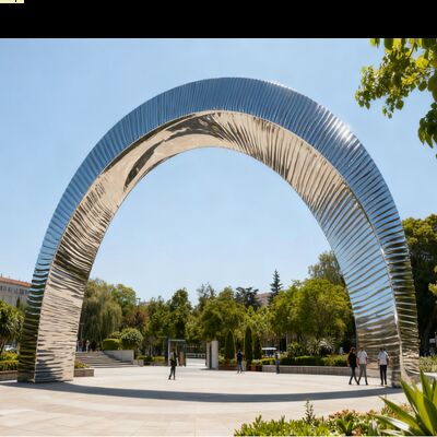 Guter Preis Arc Silber 316L Bright Mirror Edelstahl Skulpturenpark für Architekturzentrum Projekt Online