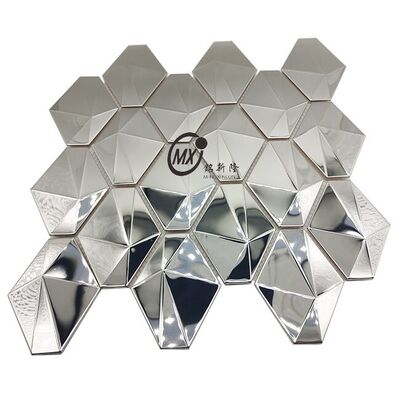 Guter Preis Schachbrettmuster Edelstahl- und Glas-Mix-Mosaikfliesen Online