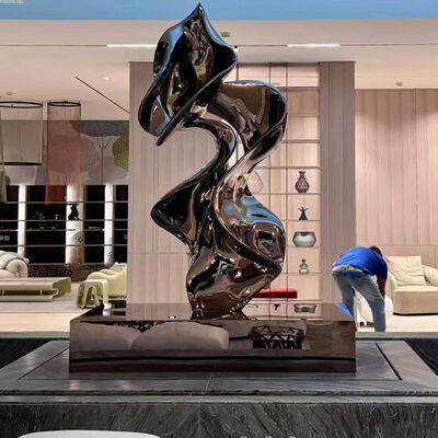 Guter Preis Silberne Bronze-316L-Spiegelberg-Edelstahlskulptur für Innenbürogebäude Online